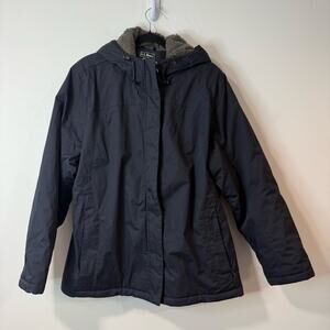 L.L. Bean Women's Winter Warmer Jacket Coat Parka Black 2X Plus Waterproof Lined